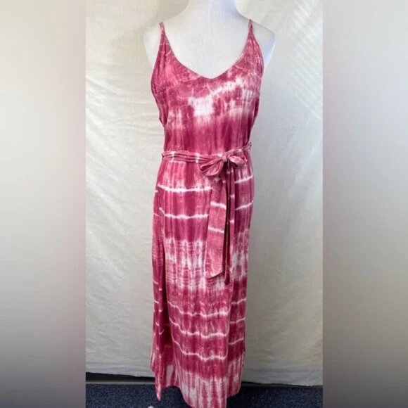 Like New Bella Dahl Tie-Dye Midi Dress | Size S | Pink & White - Picture 1 of 9